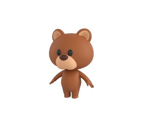 Little Bear character standing in T-Pose in 3d rendering.