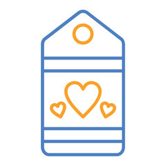 Label Blue And Orange Line Icon