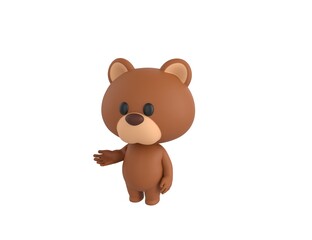 Little Bear character introducing in 3d rendering.