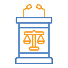 Tribune Blue And Orange Line Icon