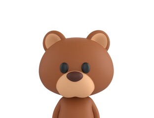 Fototapeta na wymiar Little Bear character close up portrait in 3d rendering.