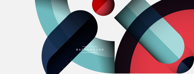 Geometric abstract background. Round shapes, circles, lines composition for wallpaper banner background or landing page