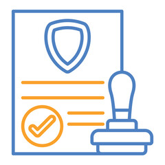 Obraz premium Approval Blue And Orange Line Icon