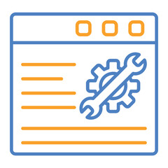 Technical Support Blue And Orange Line Icon