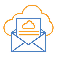 Email Blue And Orange Line Icon