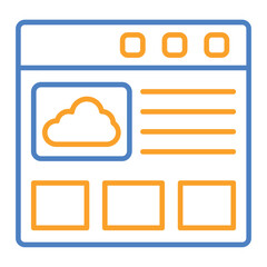 Website Blue And Orange Line Icon