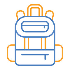 Backpack Blue And Orange Line Icon
