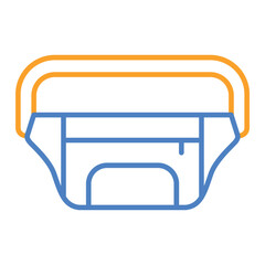 Waist Bag Blue And Orange Line Icon
