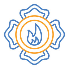 Emblem Blue And Orange Line Icon