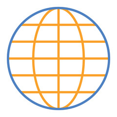 Globe Blue And Orange Line Icon
