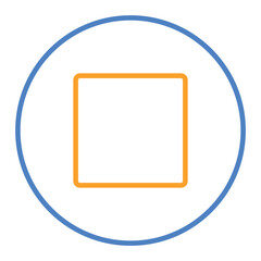 Stop Blue And Orange Line Icon