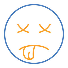 Dead Blue And Orange Line Icon