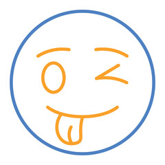 Crazy Blue And Orange Line Icon