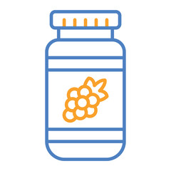 Jam Blue And Orange Line Icon