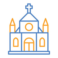 Church Blue And Orange Line Icon
