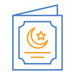 Greeting Card Blue And Orange Line Icon