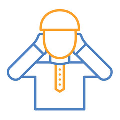 Adzan Blue And Orange Line Icon