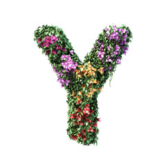 3d rendering of Bougainvillea alphabet