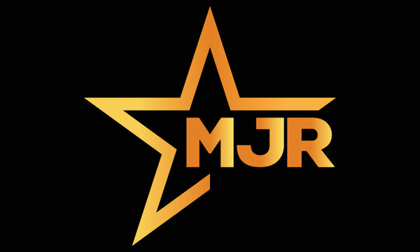 MJR golden luxury star icon three letter logo design vector template. royal logo | luxury logo | jewelry logo | premium logo | iconic logo | Victoria logo |