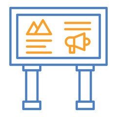 Advertisement Blue And Orange Line Icon