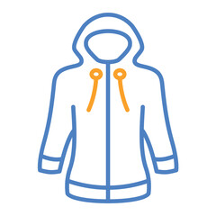 Obraz premium Raincoat Blue And Orange Line Icon