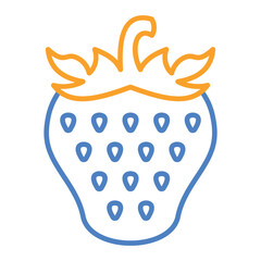 Strawberry Blue And Orange Line Icon