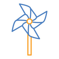 Pinwheel Blue And Orange Line Icon