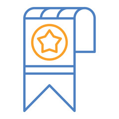 Bookmark Blue And Orange Line Icon