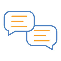 Chat Blue And Orange Line Icon