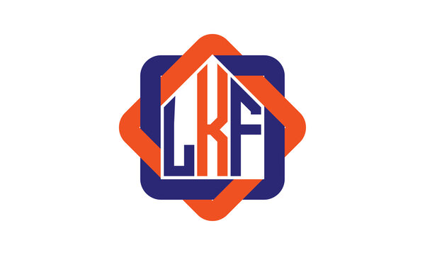 LKF three letter real estate logo with home icon logo design vector template | construction logo | housing logo | engineering logo | initial letter logo | minimalist logo | property logo |