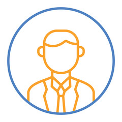 Profile Blue And Orange Line Icon