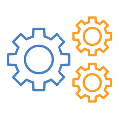 Setting Blue And Orange Line Icon