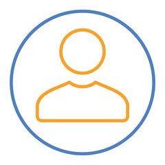User Blue And Orange Line Icon