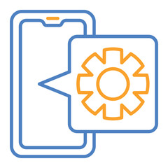 Setting Blue And Orange Line Icon