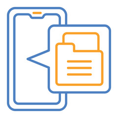File Management Blue And Orange Line Icon