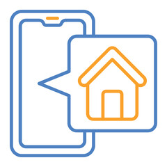 Home Blue And Orange Line Icon