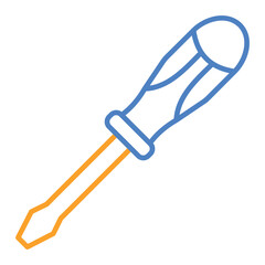 Screwdriver Blue And Orange Line Icon