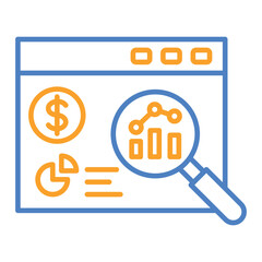 Research Blue And Orange Line Icon