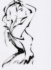 墨絵の女性２０２２年