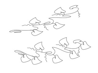 Outline grapes, leaves, berries. Hand drawn sketch converted to vector. Isolated on white background