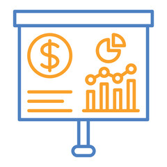 Presentation Blue And Orange Line Icon