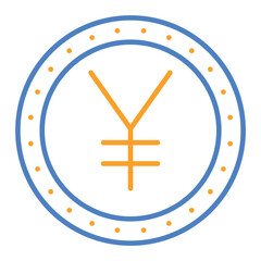 Yen Blue And Orange Line Icon
