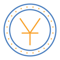 Yuan Blue And Orange Line Icon