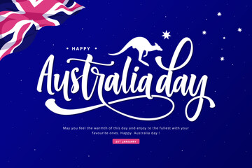 happy australia day illustration background - obrazy, fototapety, plakaty