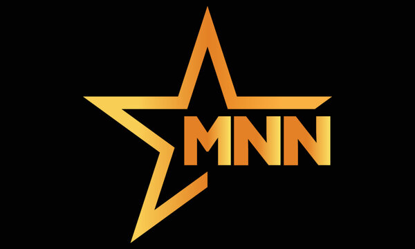 MNN golden luxury star icon three letter logo design vector template. royal logo | luxury logo | jewelry logo | premium logo | iconic logo | Victoria logo |