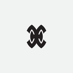 Initial letter HX or XH monogram logo template.