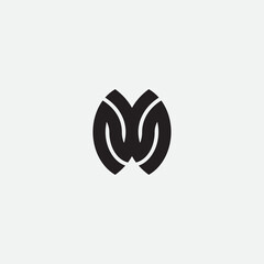 Initial letter NS or M monogram logo template.