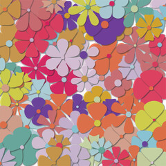 Fototapeta na wymiar Fun shapes. Colorful flowers Vector illustration.