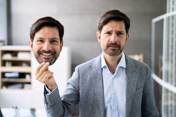 Self Impostor Disorder And Depression. Man With Panic