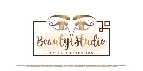Eyelash logo design for beauty icon with modern style concept Premium Vector